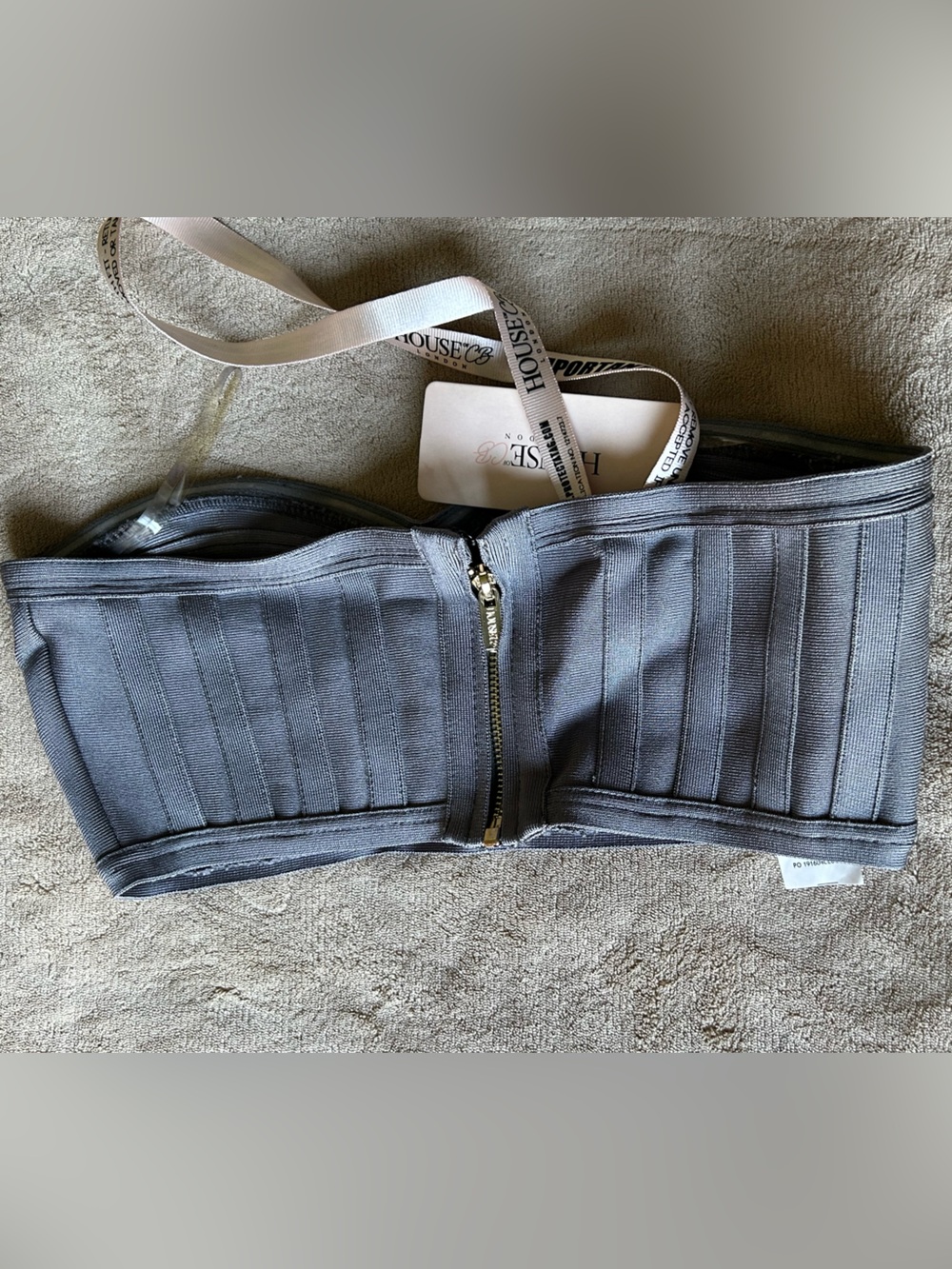 NWT House of CB Tolua Bandage Skirt and Bustier Set in Slate Grey. Women’s Large - Picture 7 of 13
